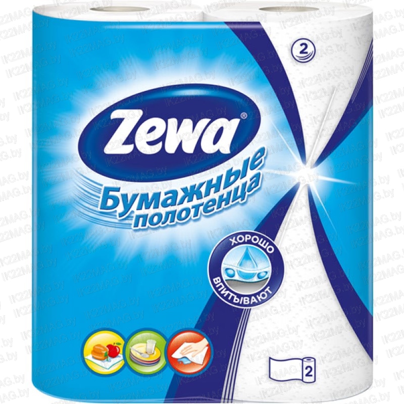 Бумажные полотенца "Zewa" белые 2 рул.