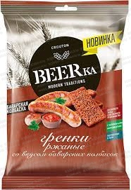 Гренки BEERka ржан. со вкус. баварских колбасок 60 г