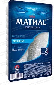 Филе сельди атлан.слабосоленое "Матиас" "Оригинал" в масле 250 г