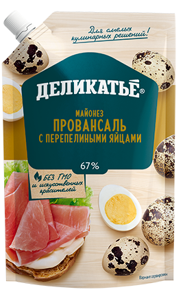 Майонез "Провансаль с перепелиными яйцами" DELIKATE GOURMET  380г д/пак