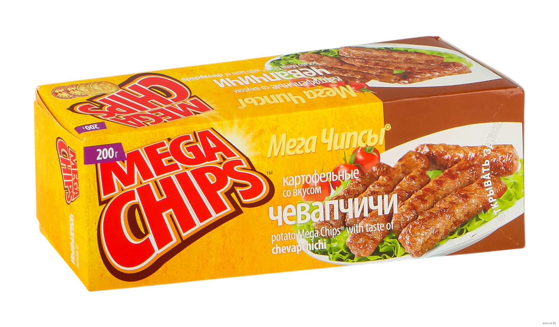 Чипсы МЕГАЧИПСЫ карт.со вкусом чевапчичей 200 г