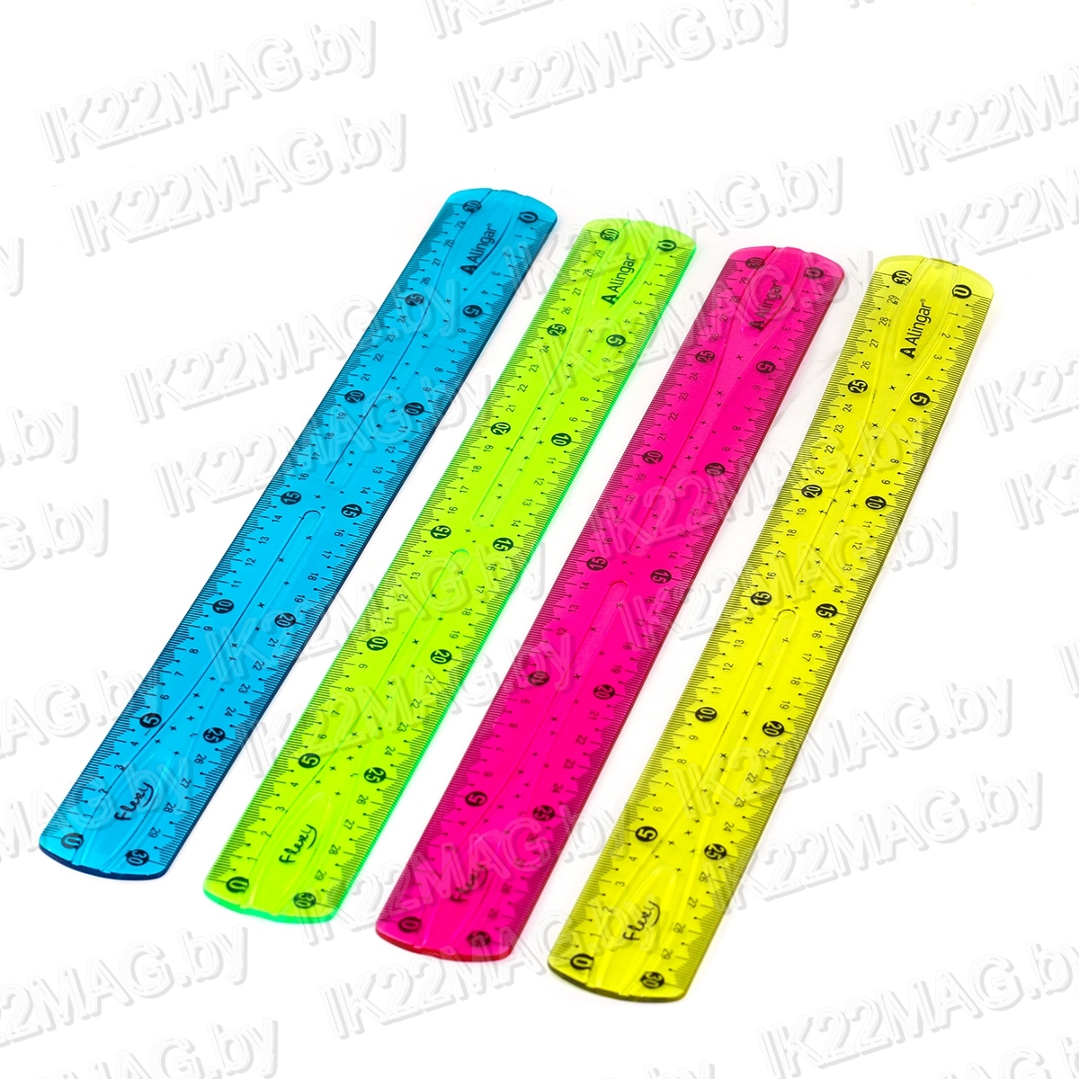 Линейка Пифагор 30 см пластик прозрачная